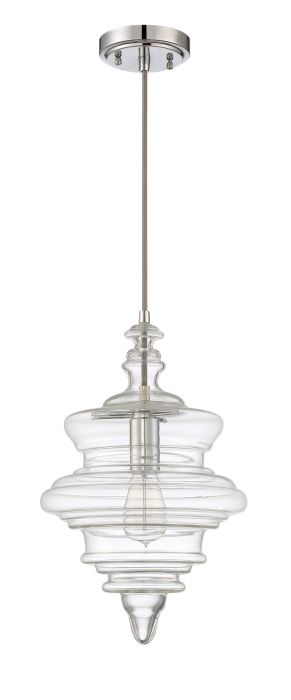 1 Light Mini Pendant with Cord in Chrome