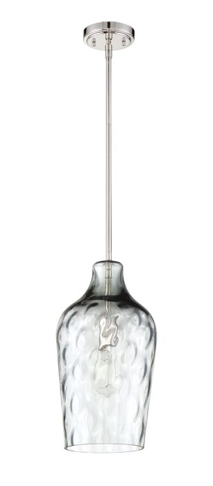 9" 1 Light Mini Pendant in Brushed Polished Nickel