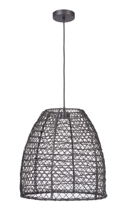 1 Light Woven Pendant in Matte Black