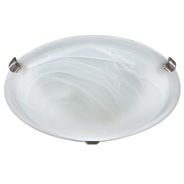 12"W Brushed Nickel Ceiling Light with Frosted Glass Shade