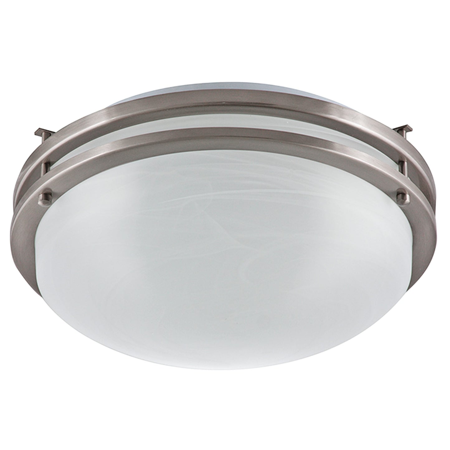 14.5"W Brushed Nickel Ceiling Light with Frosted Glass Shade