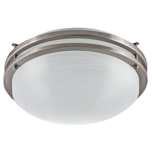 14.5"W Brushed Nickel Ceiling Light with Frosted Glass Shade