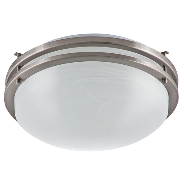 14.5"W Brushed Nickel Ceiling Light with Frosted Glass Shade