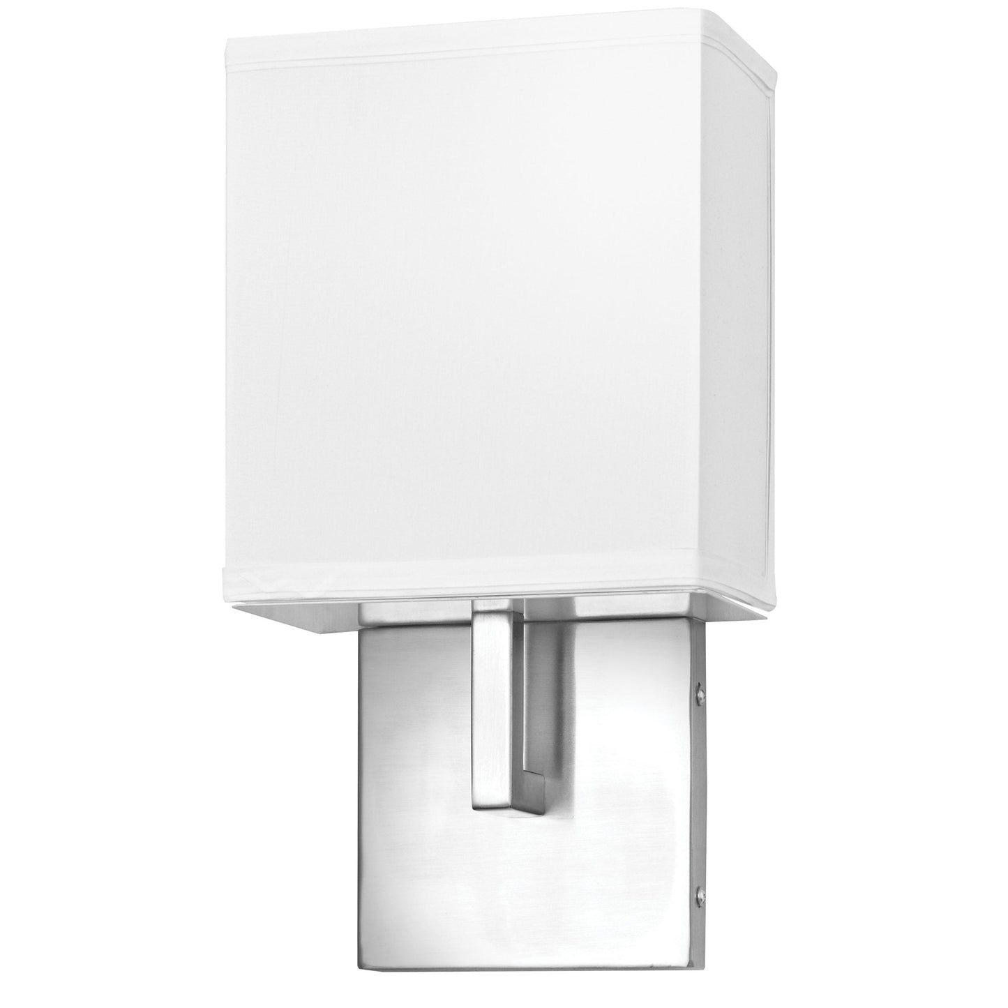 13"H Brushed Nickel Wall Sconce with White Linen Shade