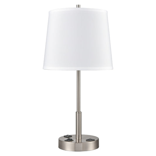Englewood Twin Table Lamp with 2 Outlets