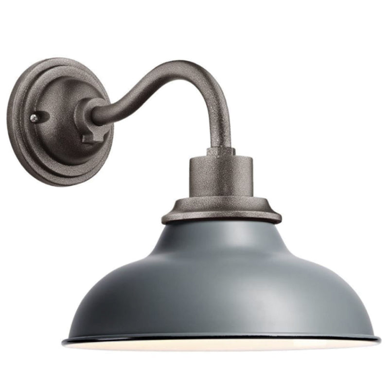 13"H Gray Single Wall Lamp with Metal Shade