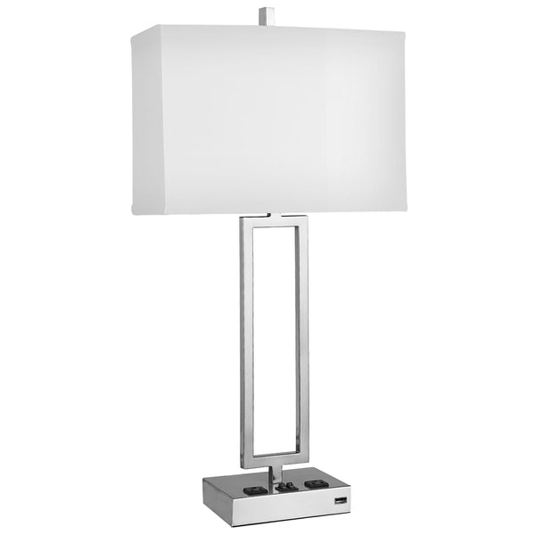 Gatsby Twin Table Lamp with 2 Outlets & 1 USB