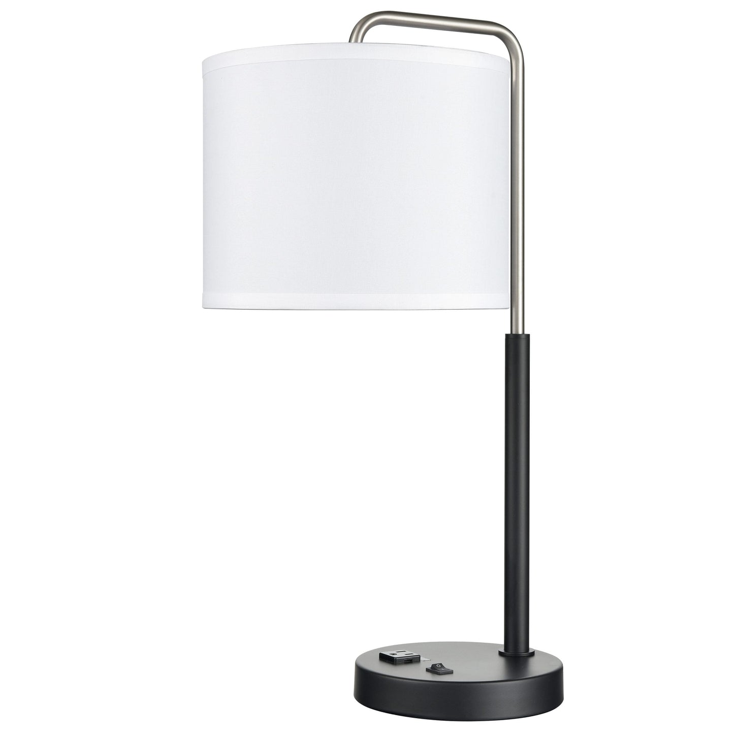 Valeria Single Table Lamp with 1 Outlet & 1 USB