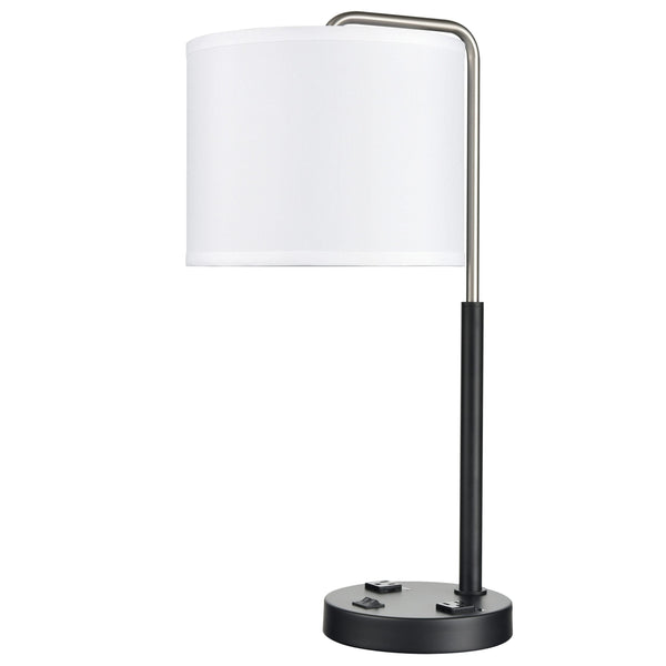 Valeria Twin Table Lamp with 2 Outlets & 1 USB