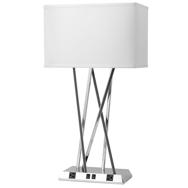 Breeze Twin Table Lamp with 2 Outlets