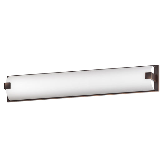 38"W Dark Bronze Vanity Light with Frosted Acrylic Shade