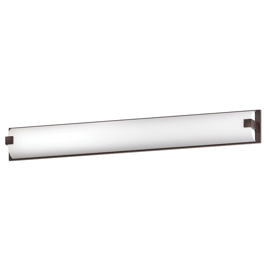 50"W Dark Bronze Vanity Light with Frosted Acrylic Shade
