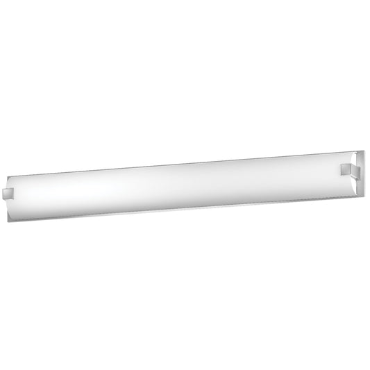 50"W Satin Nickel Vanity Light with Frosted Acrylic Shade