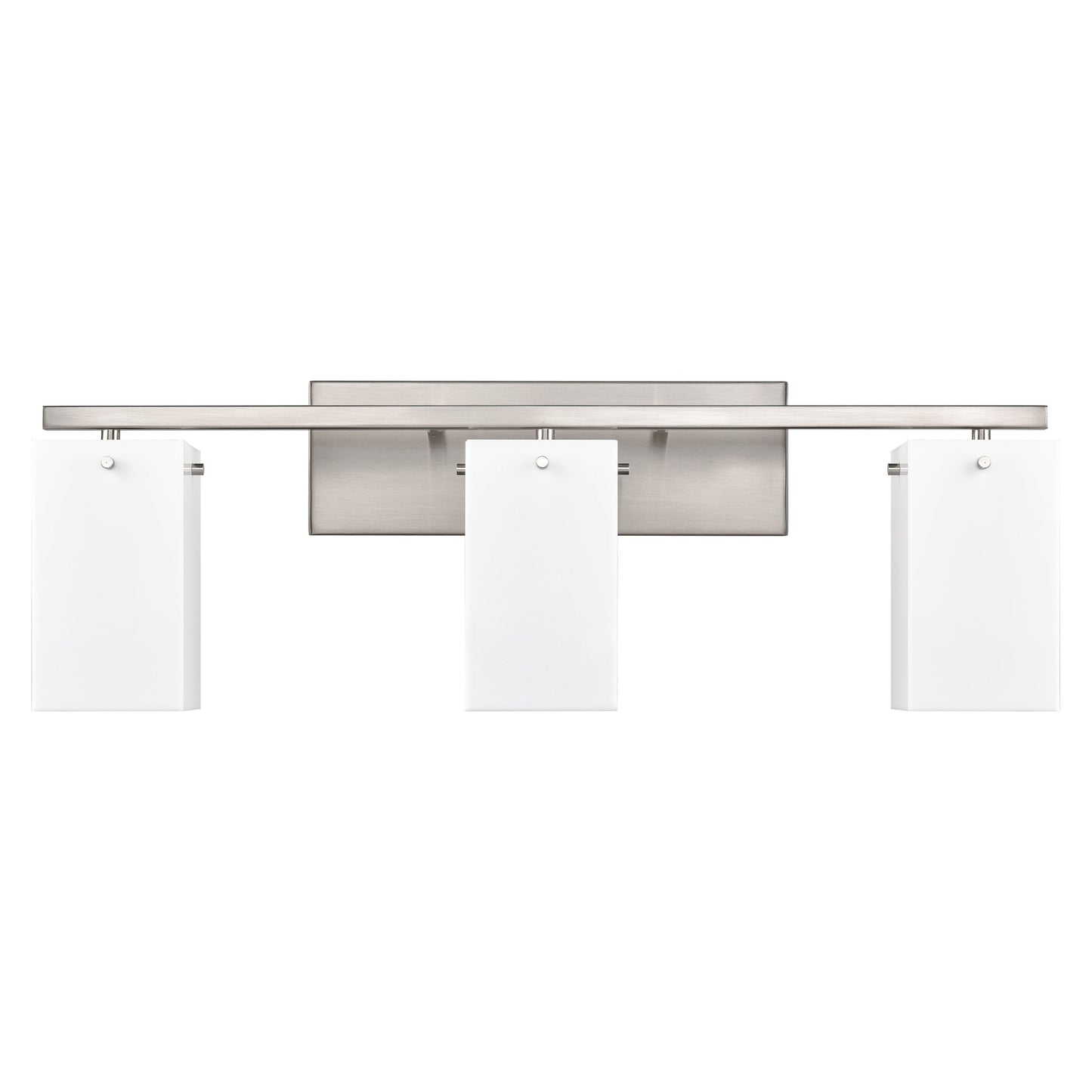 29"W Brushed Nickel Vanity Light with Frosted Acrylic Shades
