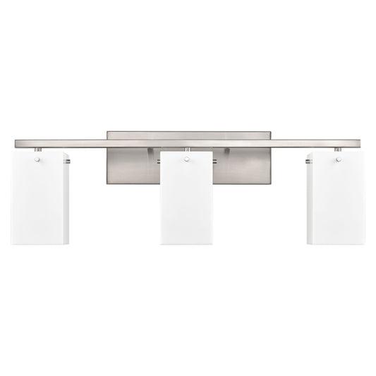 29"W Brushed Nickel Vanity Light with Frosted Acrylic Shades