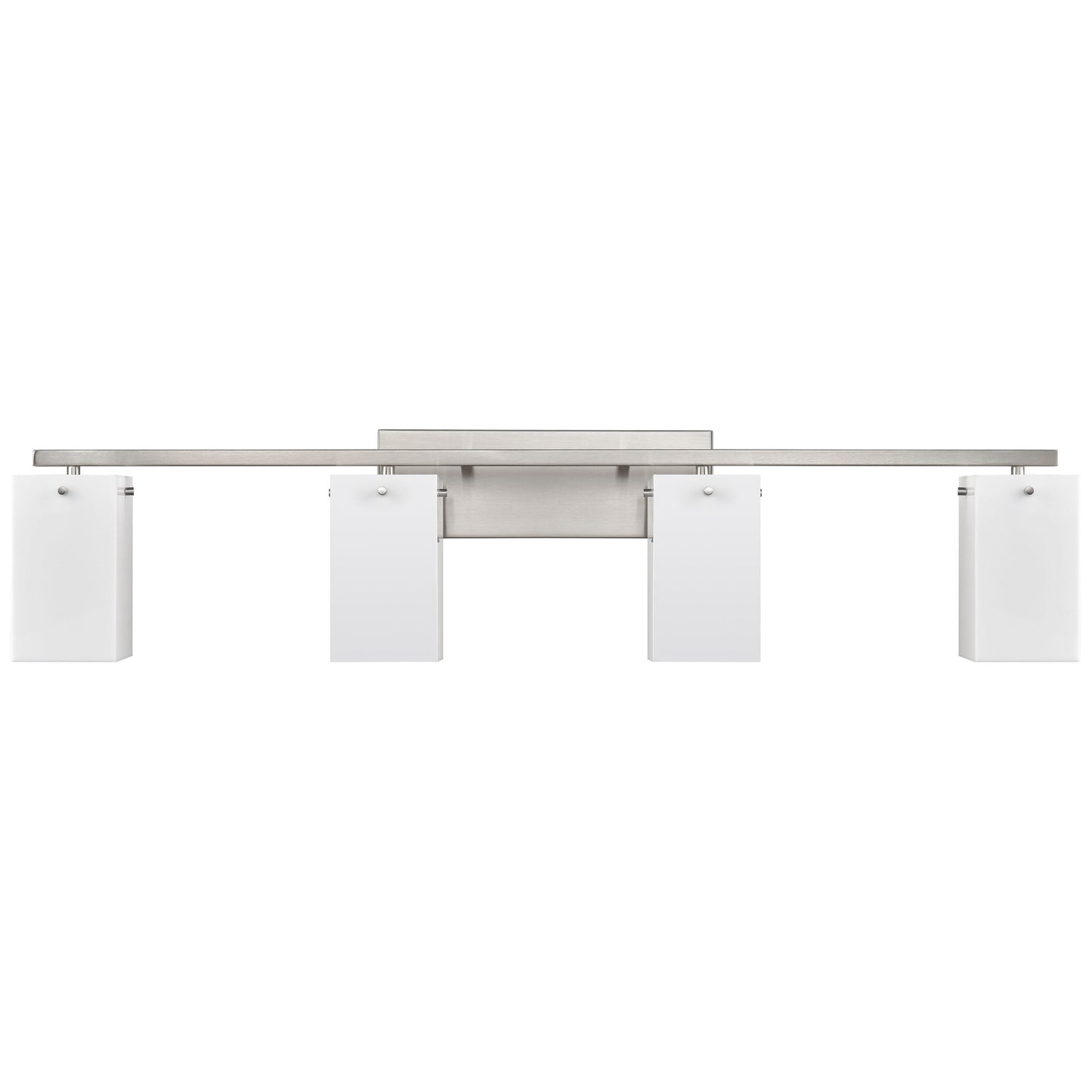 40"W Brushed Nickel Vanity Light with Frosted Acrylic Shades