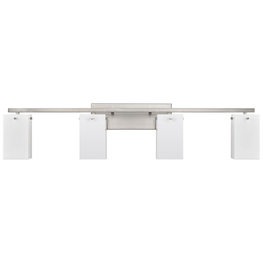 40"W Brushed Nickel Vanity Light with Frosted Acrylic Shades