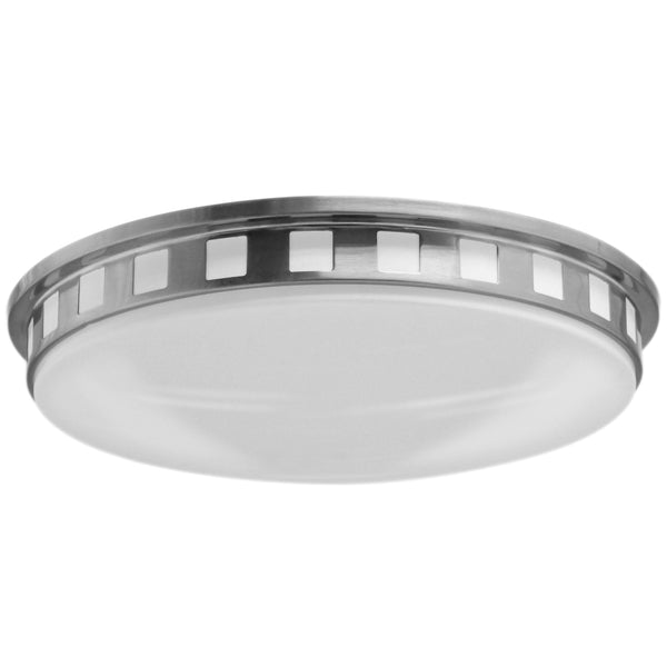 18"W Brushed Nickel Ceiling Light with Frosted Acrylic Shade