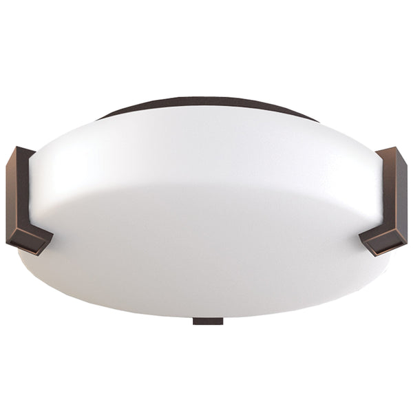 12"W Dark Bronze Ceiling Light with Frosted Acrylic Shade