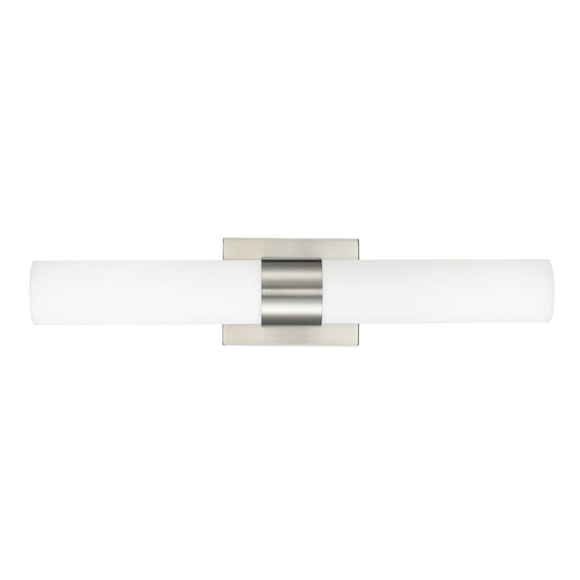 22"W Brushed Nickel Vanity Light with Frosted Glass Shade & Integrated LED