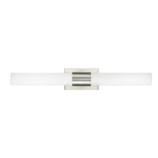 30"W Brushed Nickel Vanity Light with Frosted Glass Shade & Integrated LED