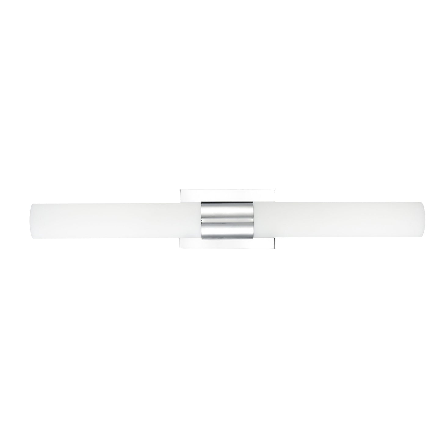 30"W Polished Chrome Vanity Light with Frosted Glass Shade & Integrated LED