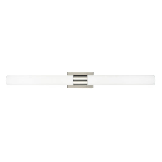 42"W Brushed Nickel Vanity Light with Frosted Glass Shade & Integrated LED