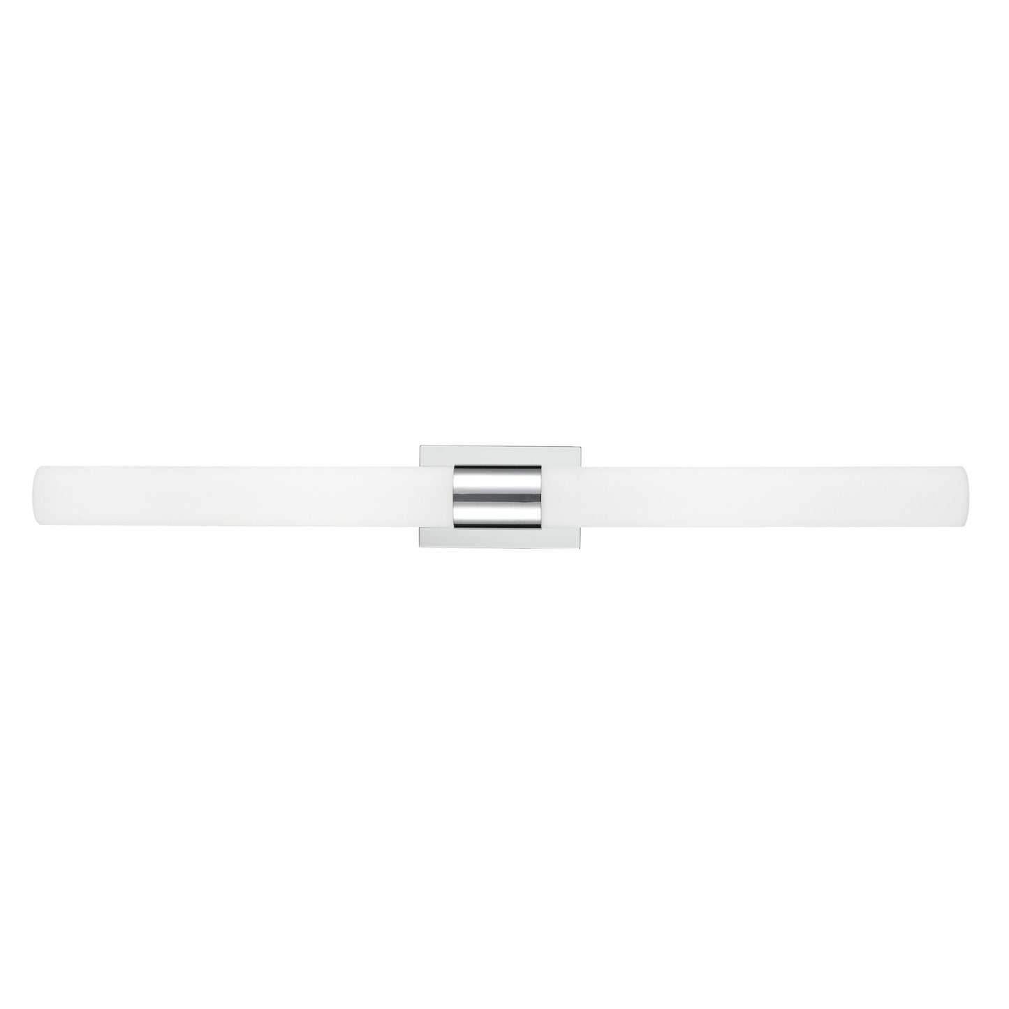 42"W Polished Chrome Vanity Light with Frosted Glass Shade & Integrated LED