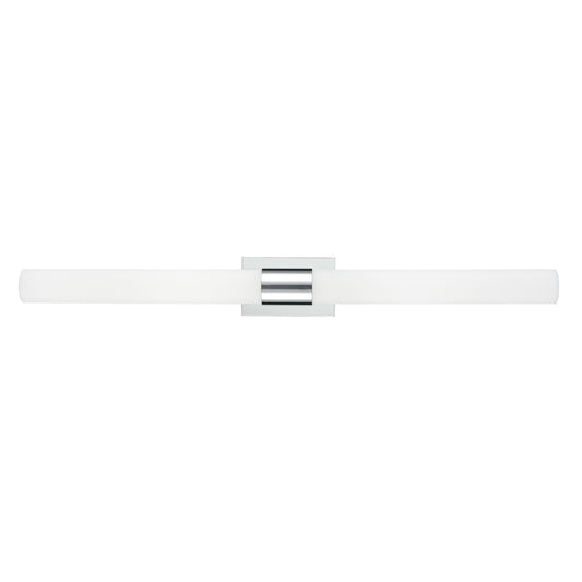 42"W Polished Chrome Vanity Light with Frosted Glass Shade & Integrated LED