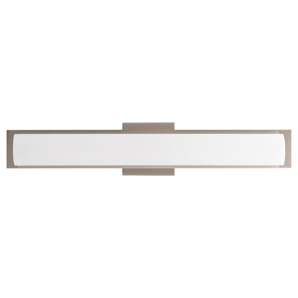 24"W Brushed Nickel Vanity Light with Frosted Glass Shade & Integrated LED