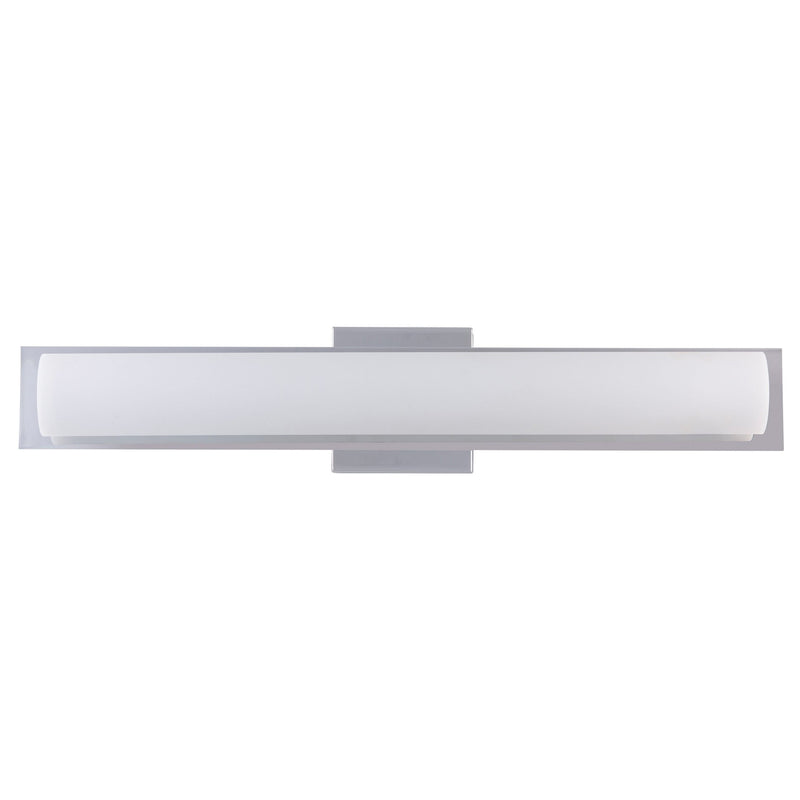 24"W Polished Chrome Vanity Light with Frosted Glass Shade & Integrated LED