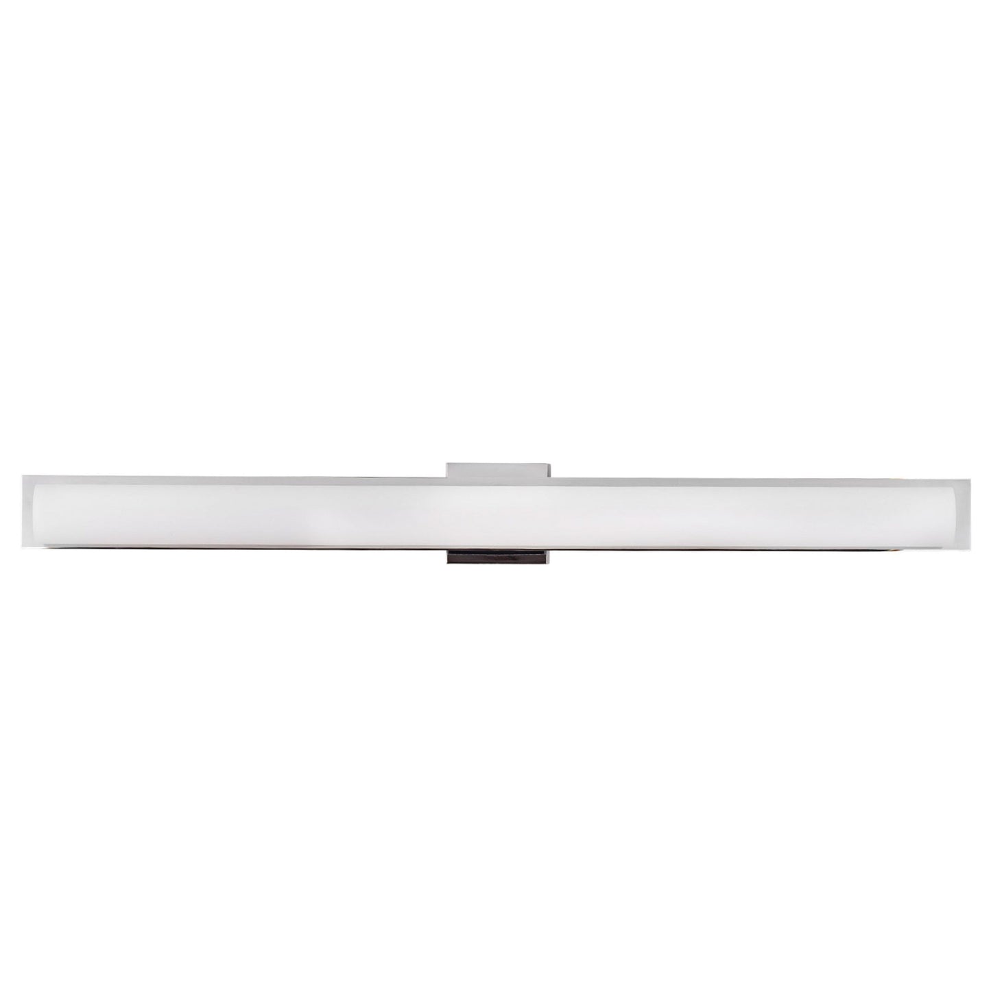 42"W Polished Chrome Vanity Light with Frosted Glass Shade & Integrated LED