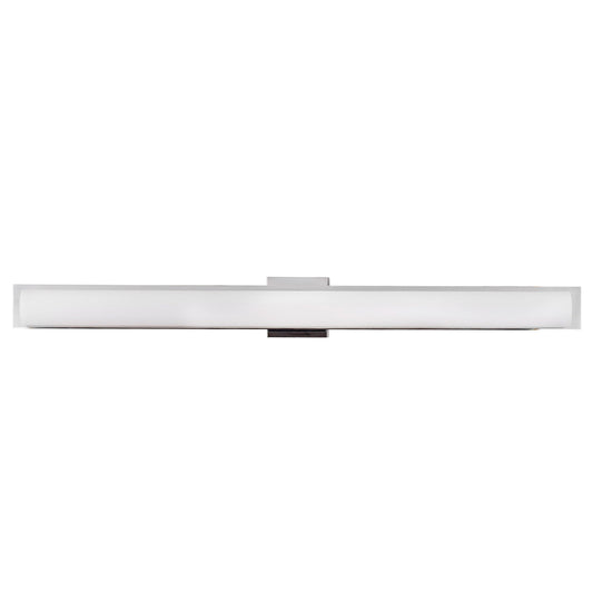 42"W Polished Chrome Vanity Light with Frosted Glass Shade & Integrated LED