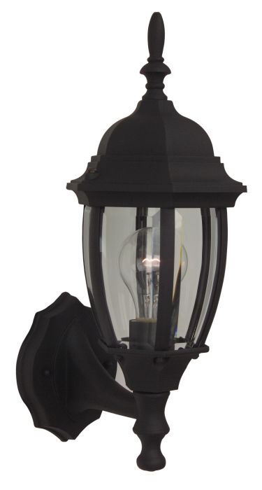 Bent Glass 1 Light Small Outdoor Wall Mount in Textured Black