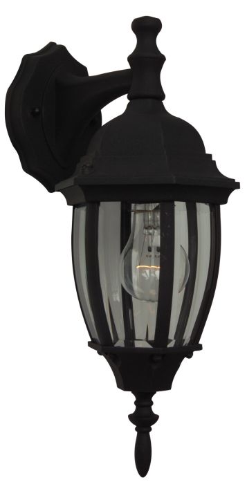 Bent Glass 1 Light Small Outdoor Wall Mount in Textured Black