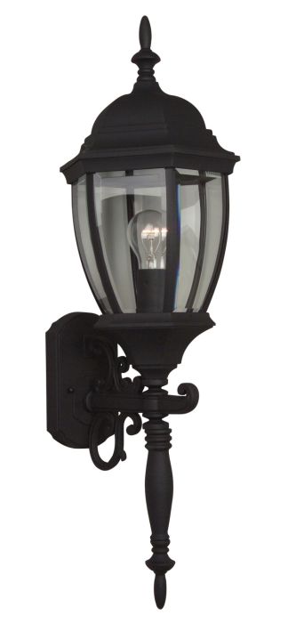 Bent Glass Cast 1 Light Medium Outdoor Wall Mount in Textured Black