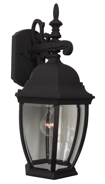 Bent Glass Cast 1 Light Medium Outdoor Wall Mount in Textured Black