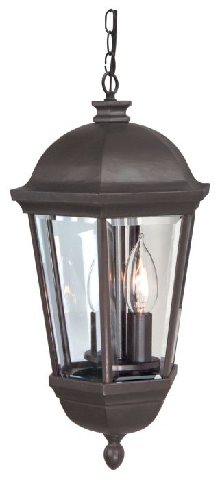 Britannia 3 Light Outdoor Pendant in Oiled Bronze Outdoor