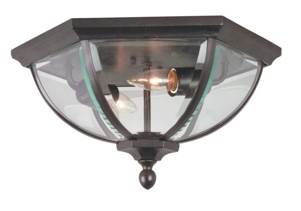 Britannia 2 Light Outdoor Flushmount in Oiled Bronze Outdoor