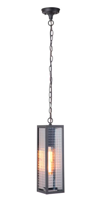 Deka 1 Light Large Outdoor Pendant in Midnight
