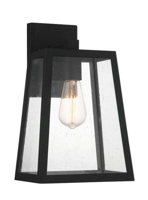 Dunn 1 Light Large  Outdoor Wall Mount in Textured Black