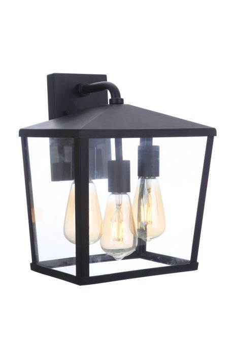 Olsen 3 Light Medium Outdoor Wall Mount in Midnight