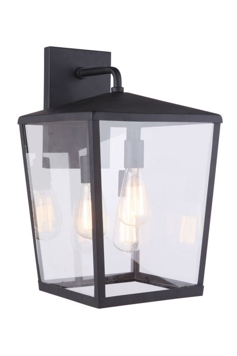 Olsen 3 Light Large Outdoor Wall Mount in Midnight