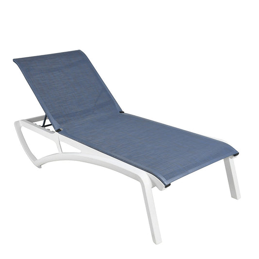 Sunset Chaise Lounge Madras Blue Glacier White