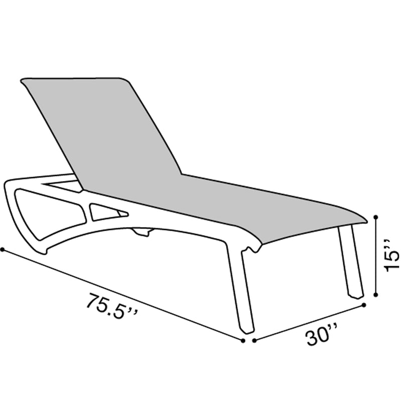 Sunset Chaise Lounge Solid Gray Platinum Gray