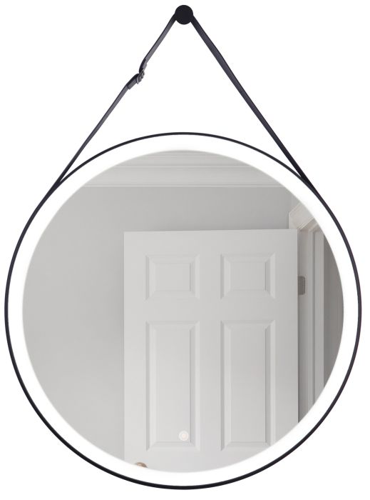 30" Round LED Mirror, dimmer, defogger, removable decorative strap and hardware, 3000K