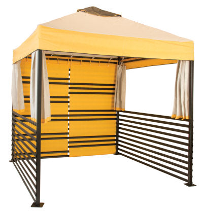 Square 10 ft Cabana With Fabric and Aluminum Slats