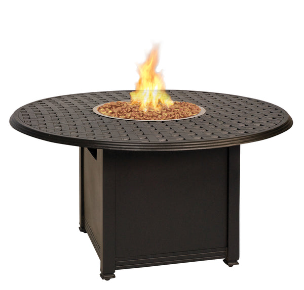 Square Fire Pit Chat Height – Round Top